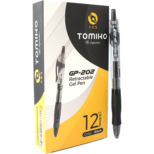 tomiko-gp-202-black-gel-ink-pen-ratractable