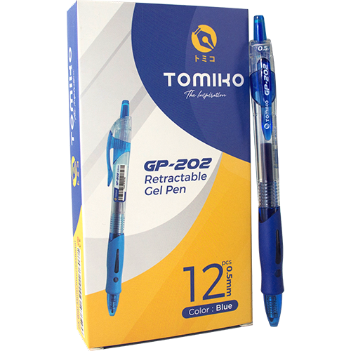 tomiko-gp-202-blue-gel-ink-pen-ratractable