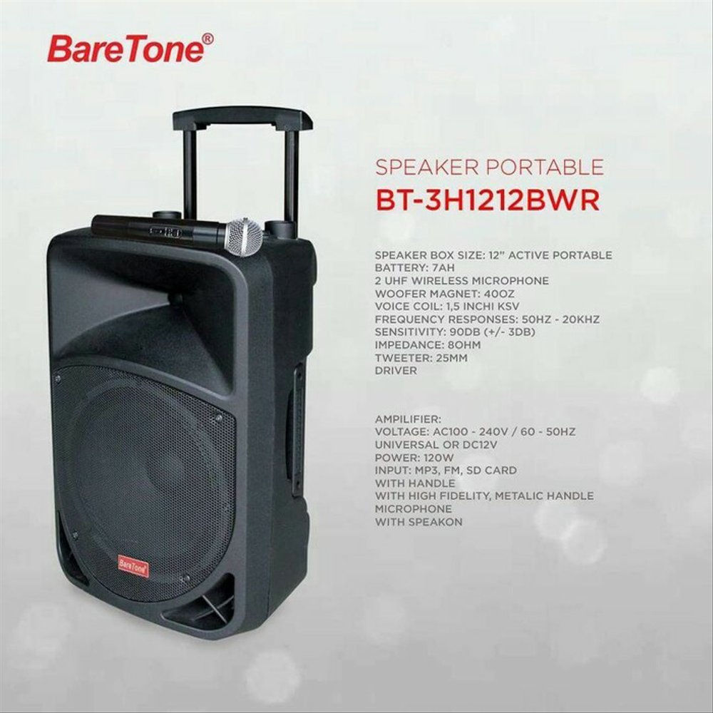 Speaker Portable Baretone 12 Inch Homecare24