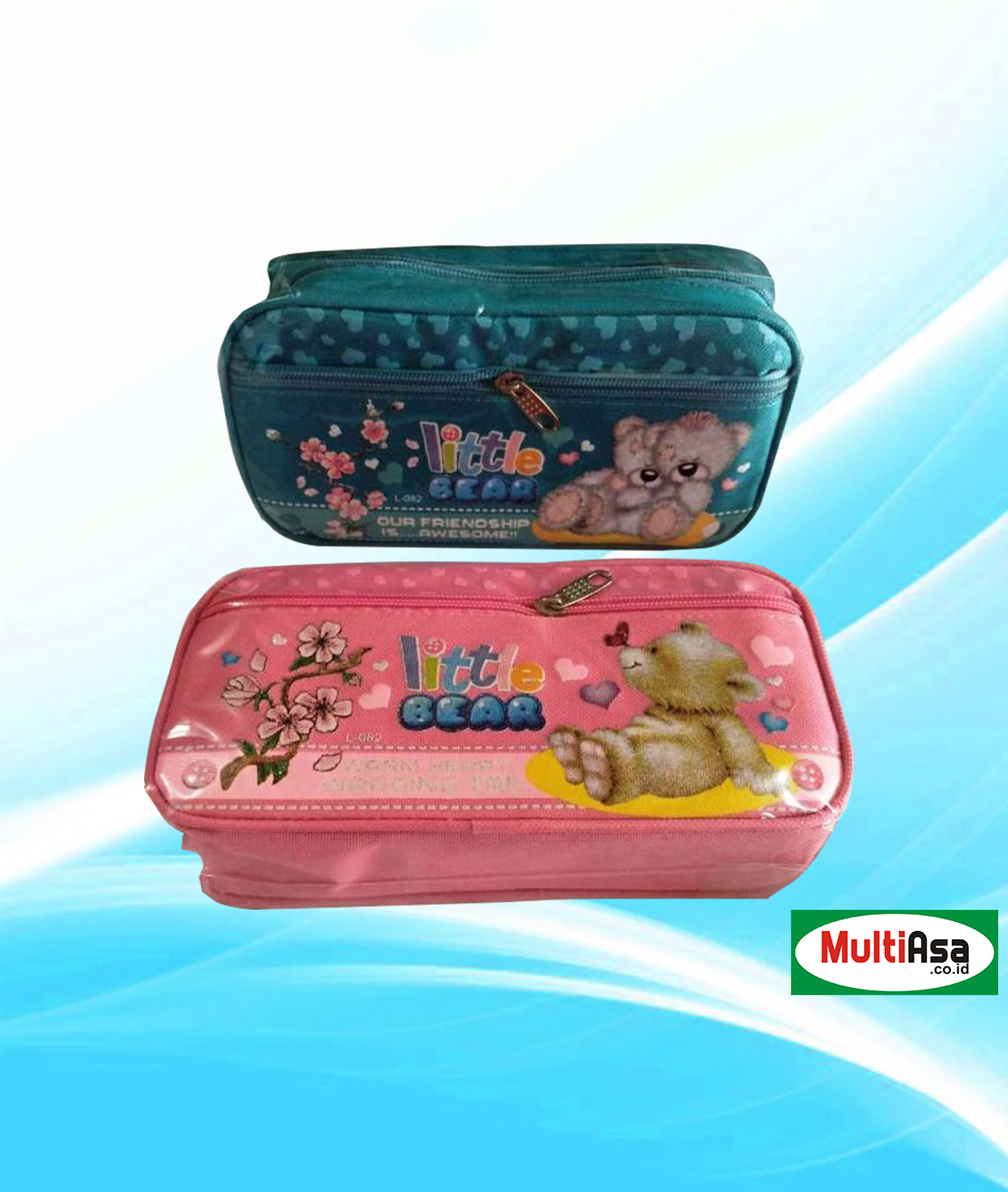 Jual Kebutuhan Sekolah Kotak Pensil Dompet  karakter Bear 