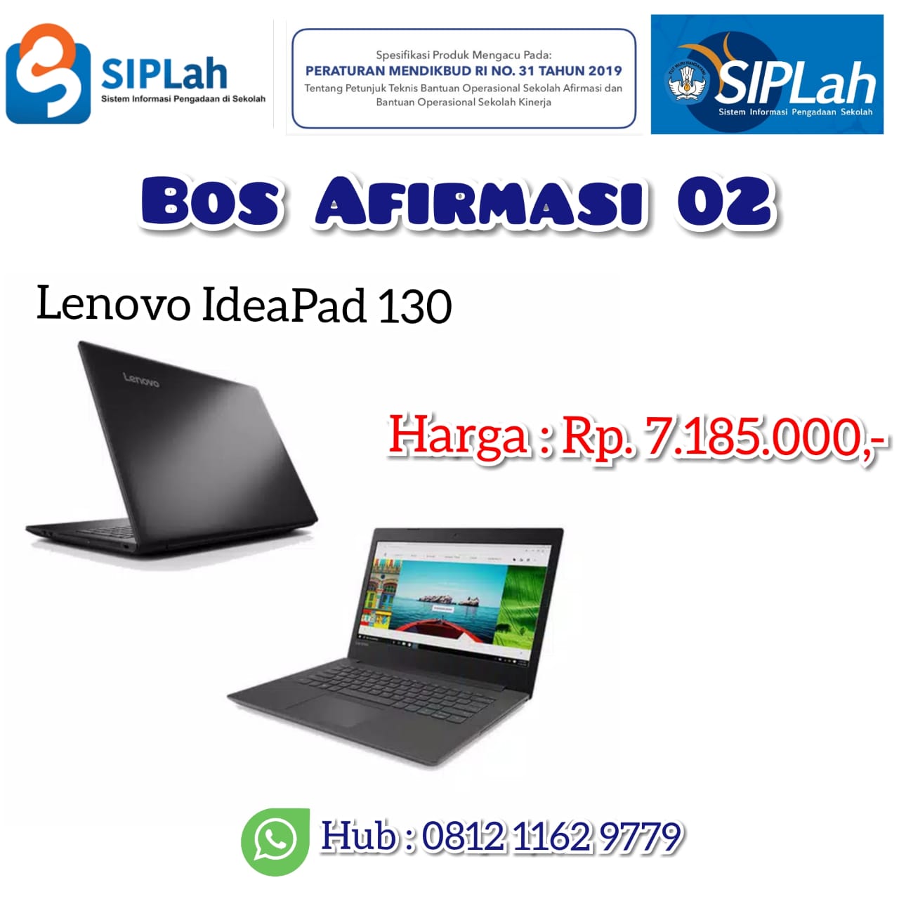 Jual Affirmasi dan Kinerja BOS Afirmasi 02- Laptop Lenovo 