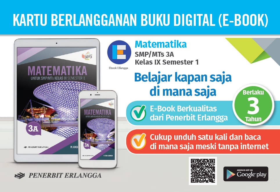 Jual Aplikasi Pembelajaran Digital Ebook Matematika SMP MTs Kelas IX A Versi 2 tahun dari