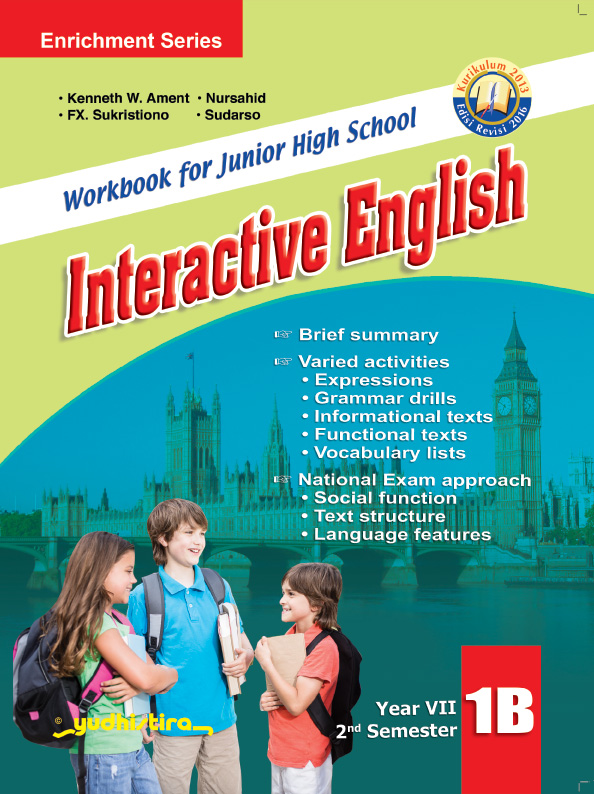 Jual Kebutuhan Sekolah Workbook Interactive English 1b Smp Mts Untuk Siswa Kelas Vii Smp Mts Semester 2 Kurikulum 2013 Revisi Dari Penerbit Lainnya Original Murah Siplah Eureka Bookhousess