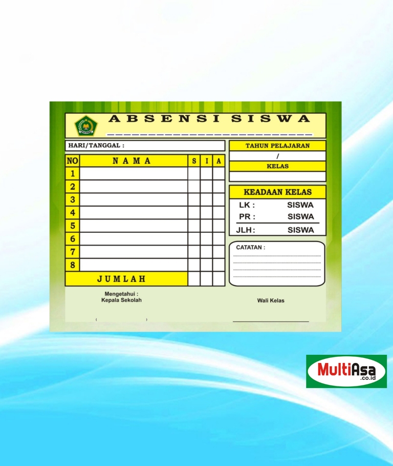 Jual Kebutuhan Sekolah Papan Data Absensi Siswa Kelas Dari Penerbit Lainnya Original Murah Siplah Eureka Bookhousess