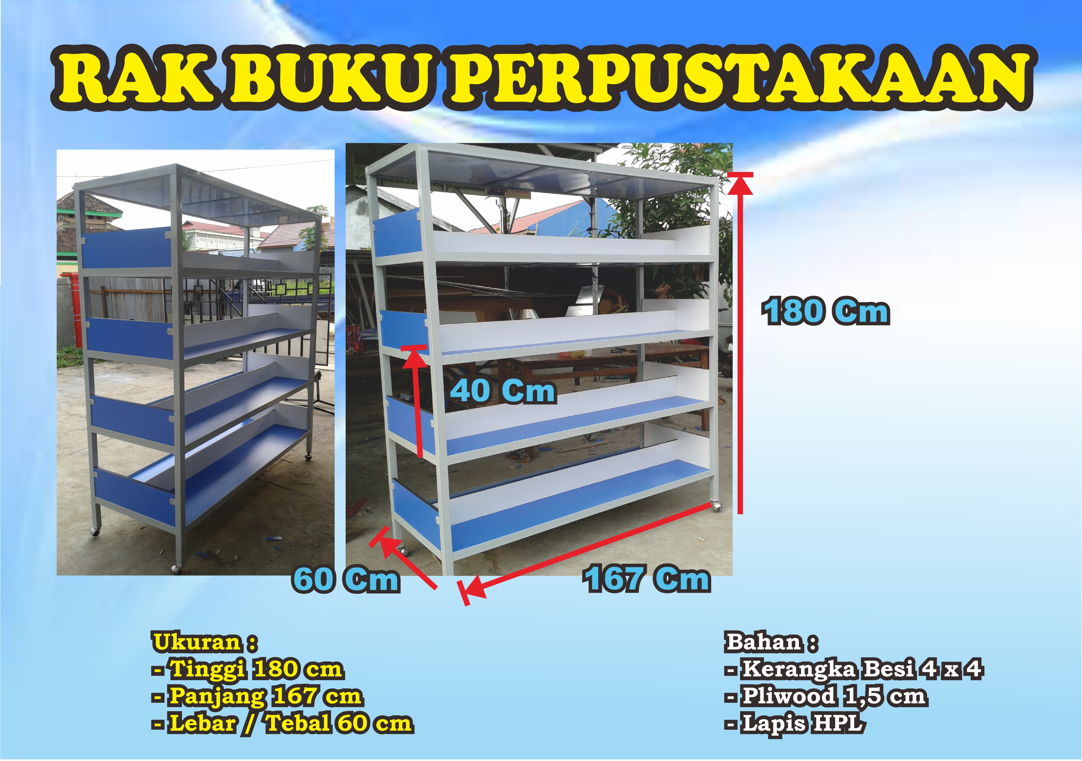 Jual Papan  Perlengkapan Presentasi RAK  BUKU 2 SISI 