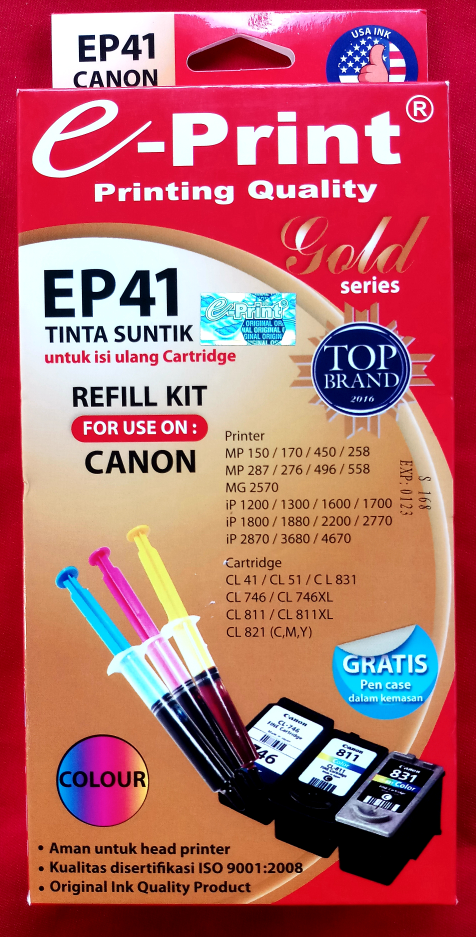 Jual Kebutuhan Sekolah TINTA  EPRINT CANON GOLD WARNA  EP41 