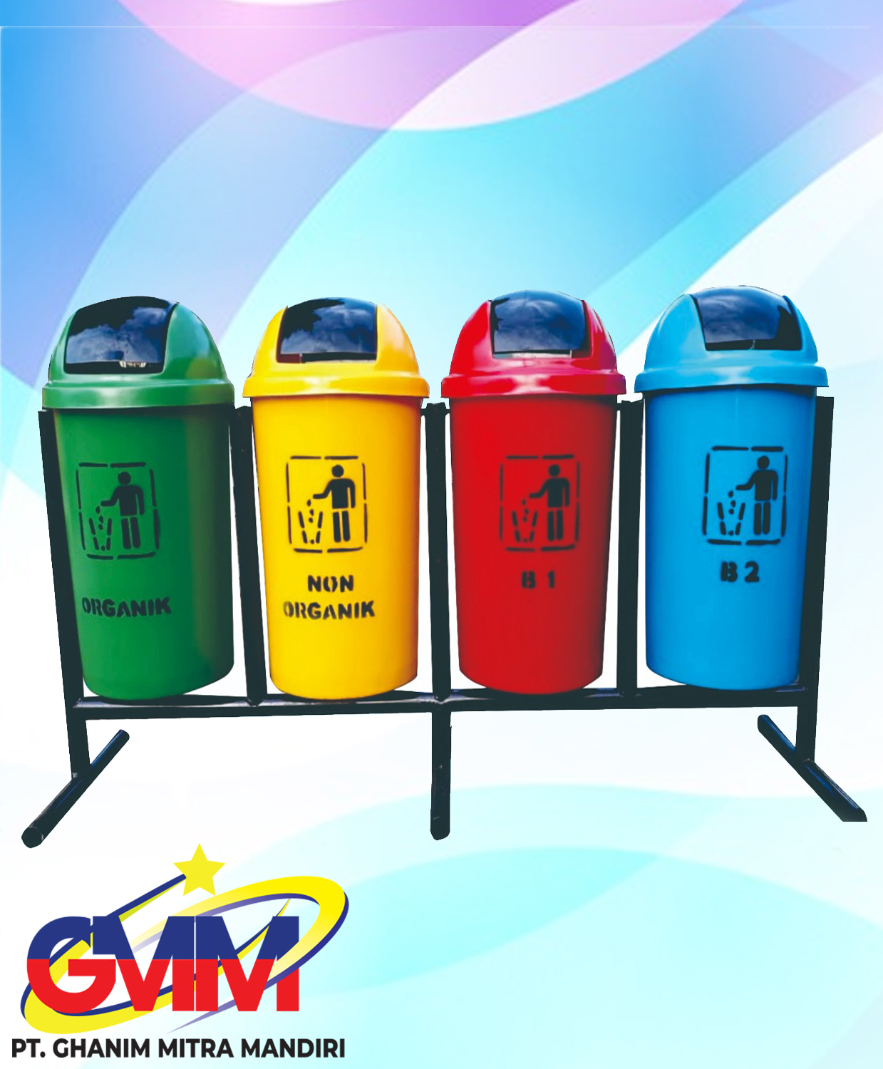 Jual Kebutuhan Sekolah Tong  Sampah  Isi 4 Bulat Geser 